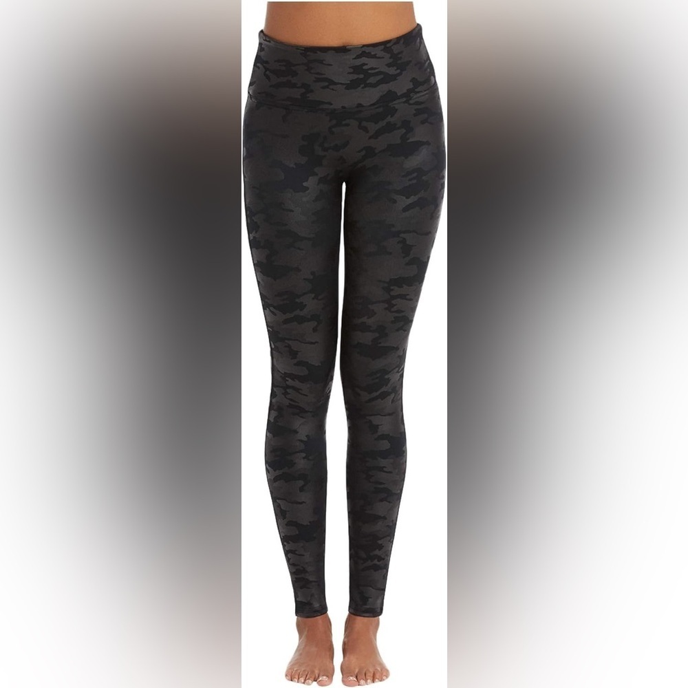 Spanx Faux Leather Leggings - Black Camo NWOT